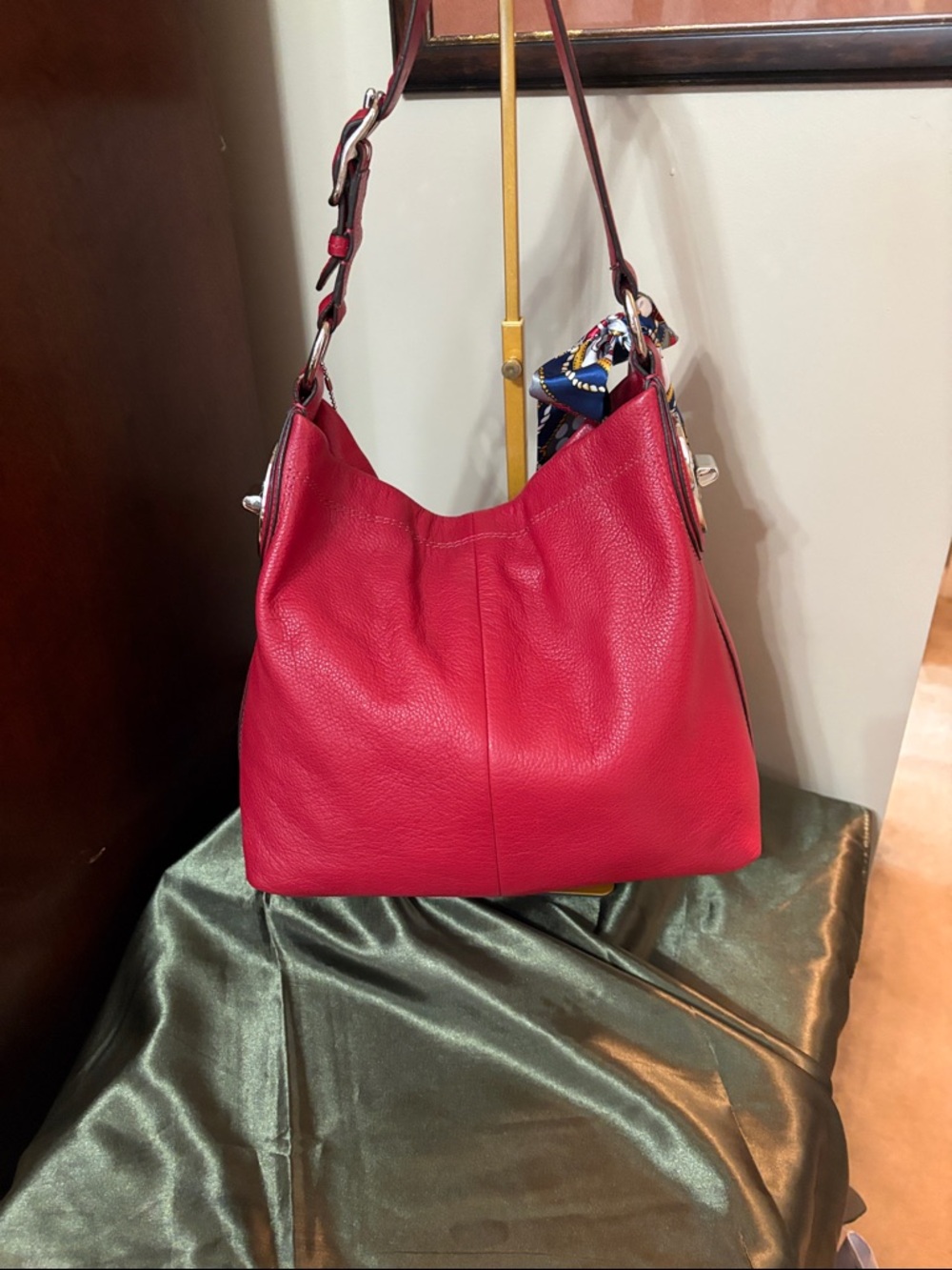 Coach Penelope Hobo Shoulder bag red pebbled leather August 2011 F16535 - Picture 5 of 15
